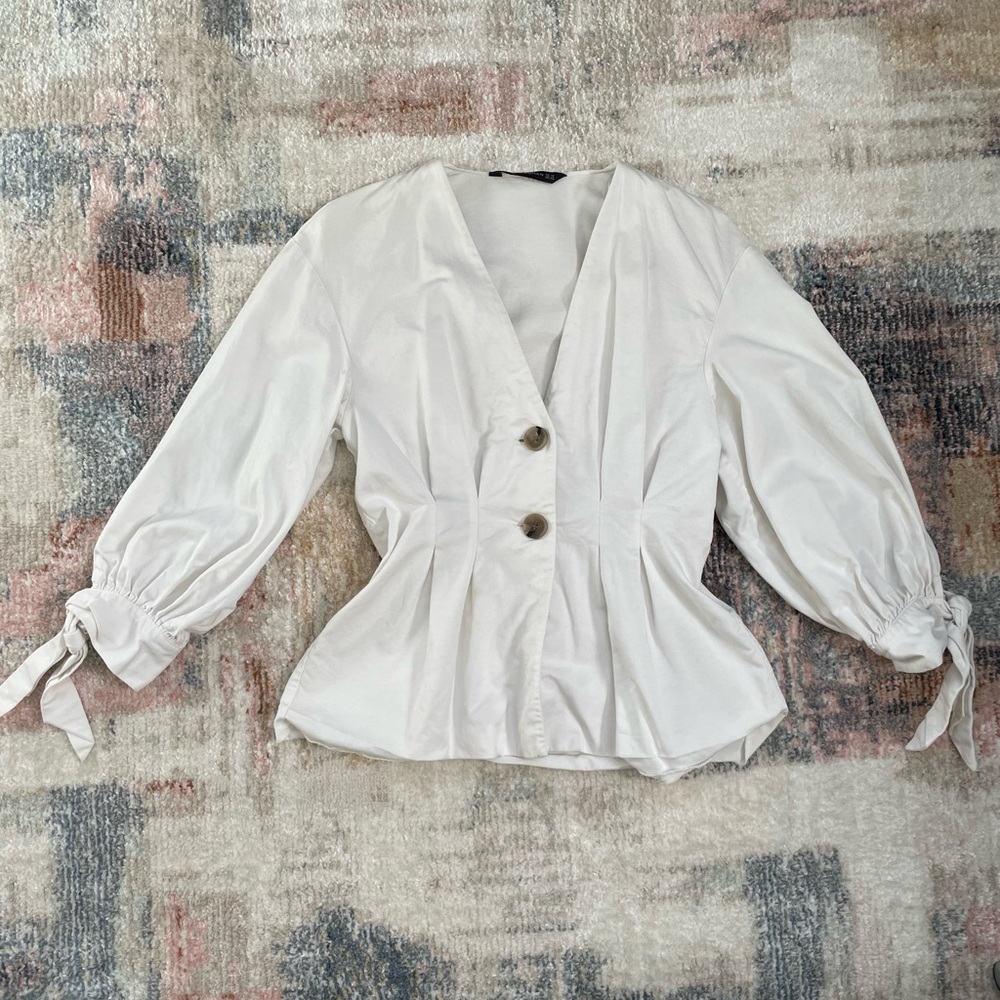 Zara puff sleeve blouse
